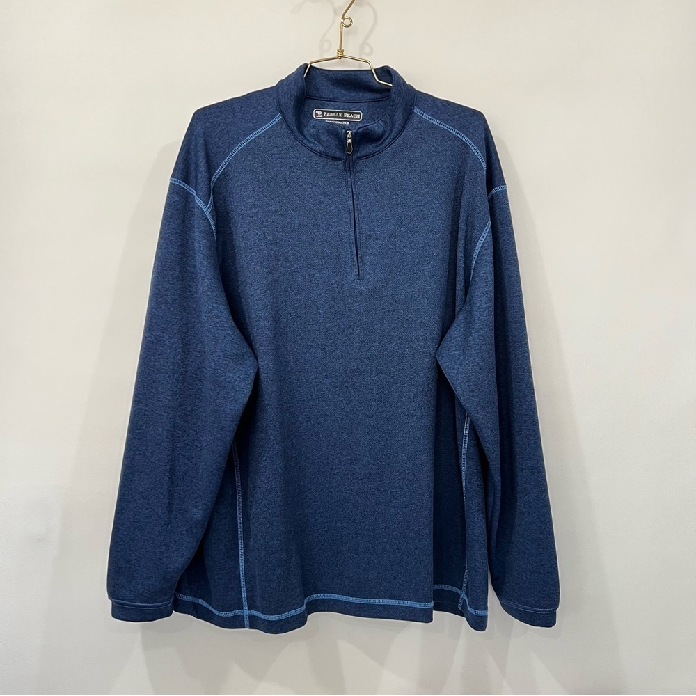 Pebble beach Performance 1/4 Zip Sweatshirt Size XXL Pull-Over Golf Navy Blue.